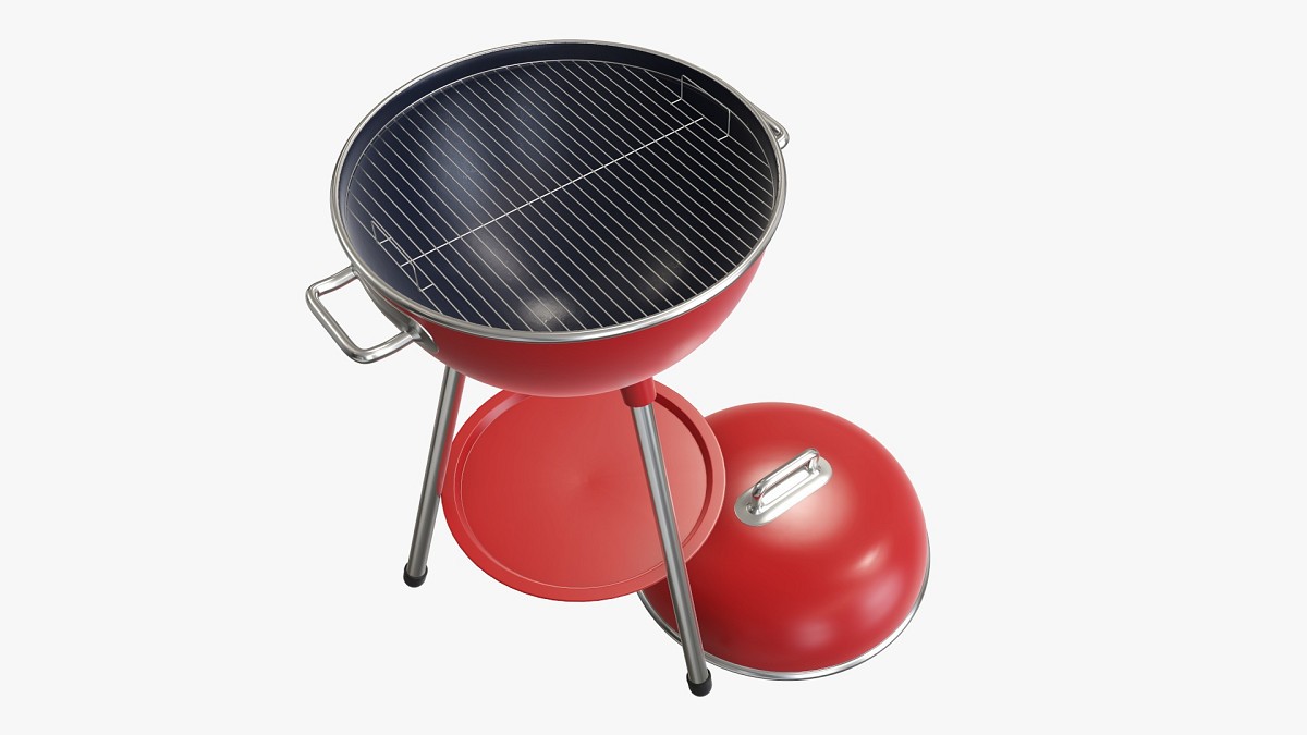 Charcoal kettle steel grill bbq with lid