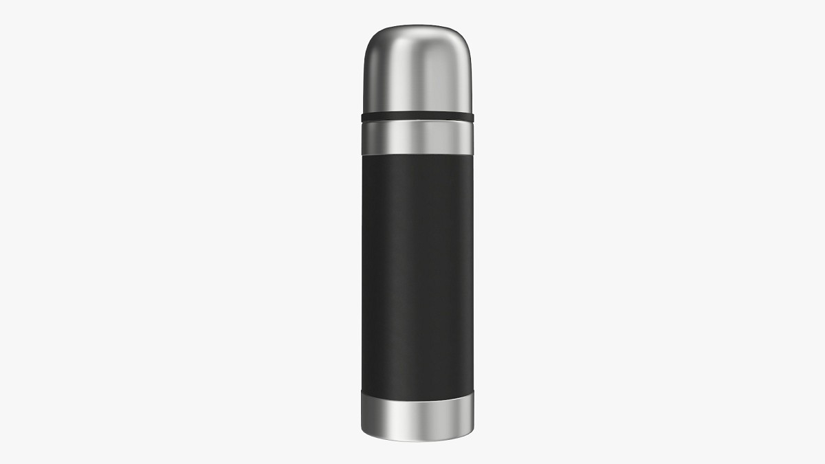 Thermos large stainless steel with cup and holder