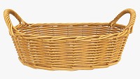 Oval wicker basket with handles medium brown