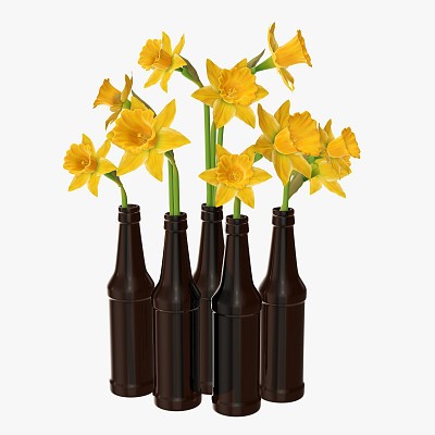 Narcissus in bottle vase
