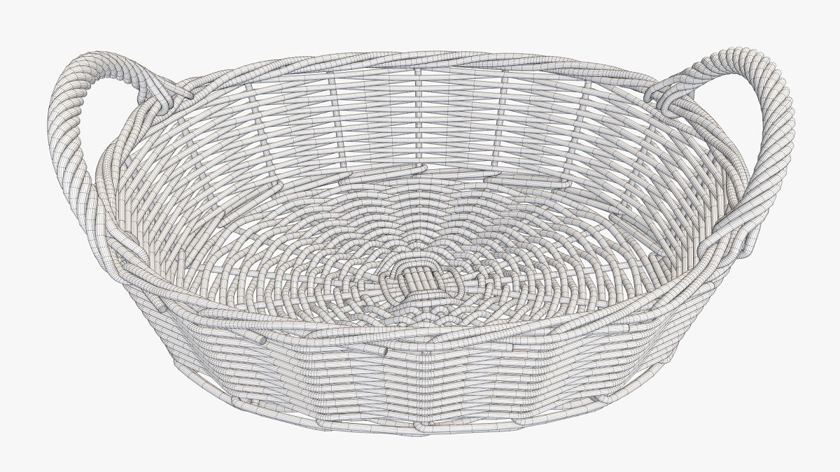 Oval wicker basket with handles dark brown