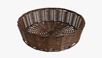 Round wicker basket dark brown