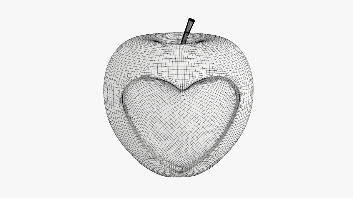 Apple fruit with heart shape cut out