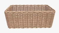 Rectangular wicker basket 01 light brown