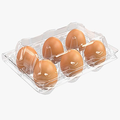 Egg plastic pack 6 eggs