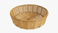 Round wicker basket medium brown