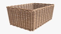 Rectangular wicker basket 01 light brown