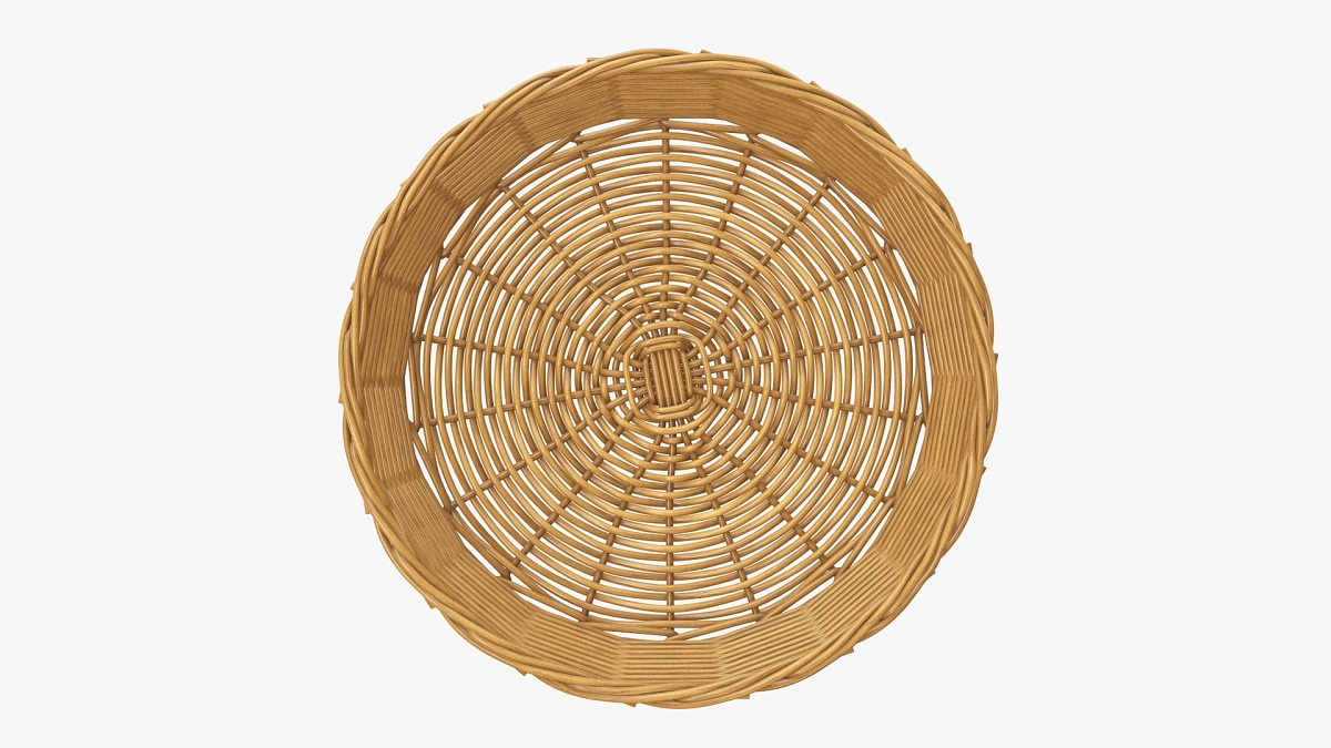 Round wicker basket medium brown