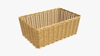 Rectangular wicker basket 01 medium brown