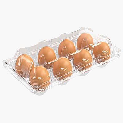 Egg plastic pack 8 eggs