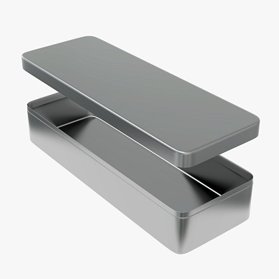 Metal tin can rectangular