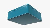 Metal tin can rectangular shape flat