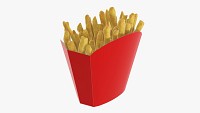 French fries with fast food paper box 01