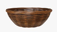 Wicker basket with clipping path 2 dark brown