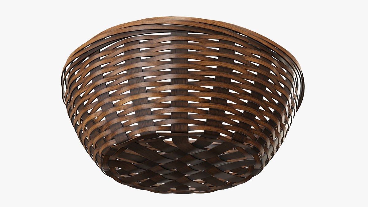 Wicker basket with clipping path 2 dark brown