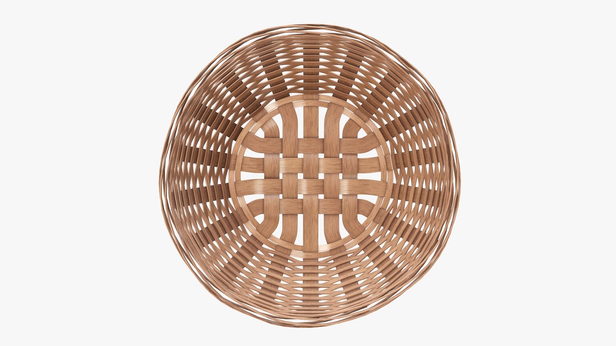 Wicker basket with clipping path 2 light brown