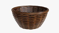 Wicker basket with clipping path dark brown