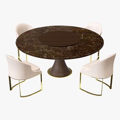 Table marble top chairs