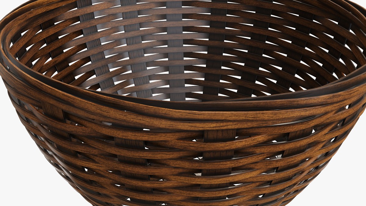 Wicker basket with clipping path dark brown
