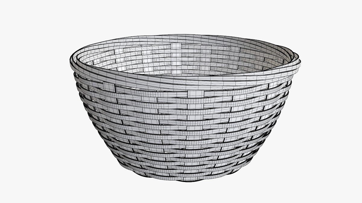 Wicker basket with clipping path light brown