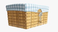 Wicker basket with fabric interior medium brown