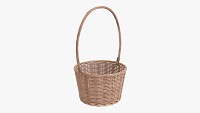 Wicker basket with handle light brown