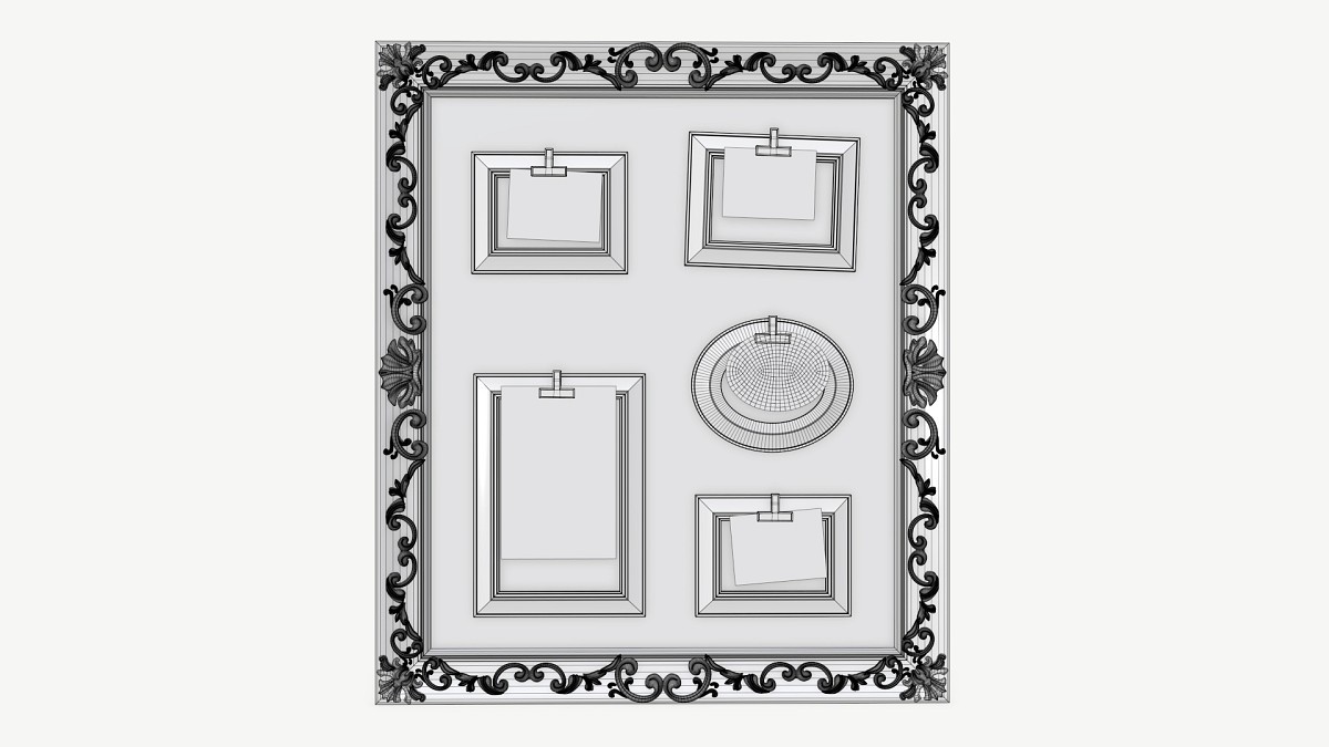 Wall frame decor with photo frames