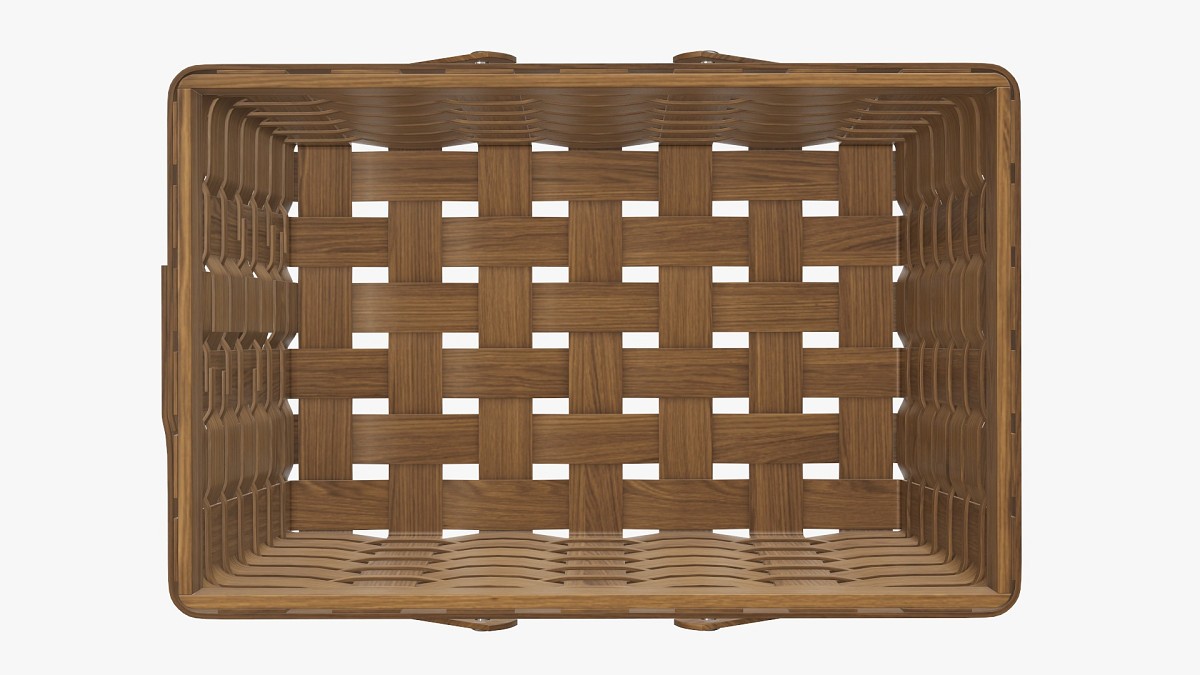 Picnic wicker basket with handles dark brown
