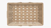 Picnic wicker basket with handles light brown