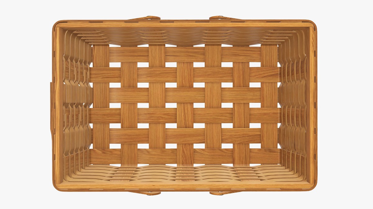 Picnic wicker basket with handles medium brown