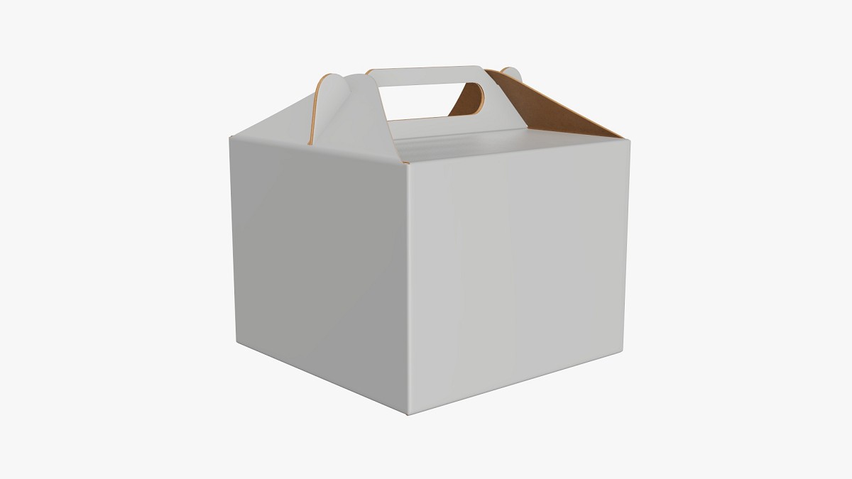 Gable box cardboard food packaging 02 white