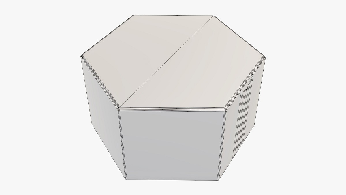 Hexagonal paper box packaging closed 01 corrugated cardboard