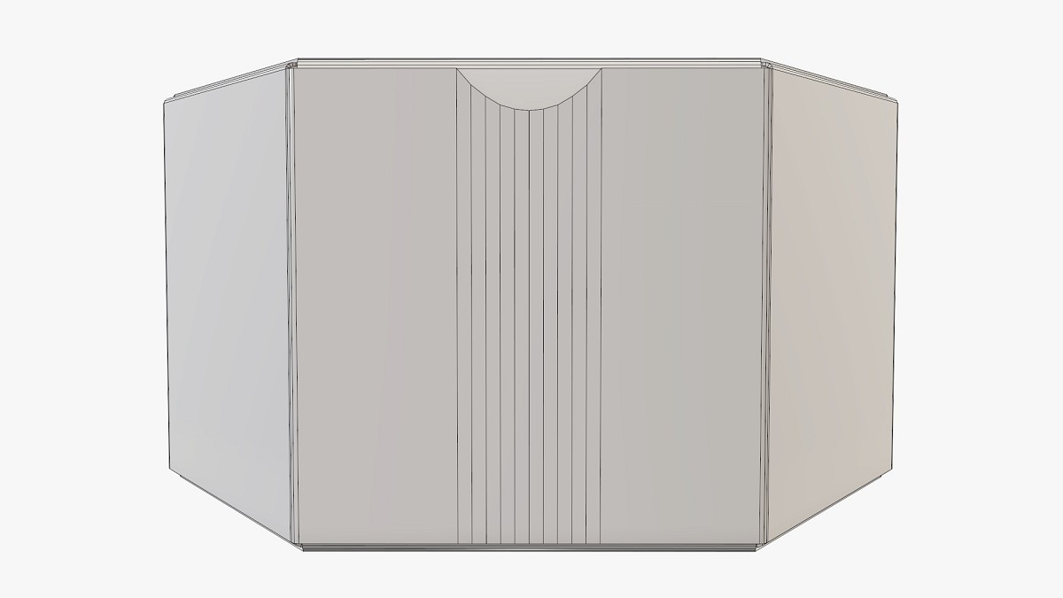 Hexagonal paper box packaging closed 01 corrugated cardboard white