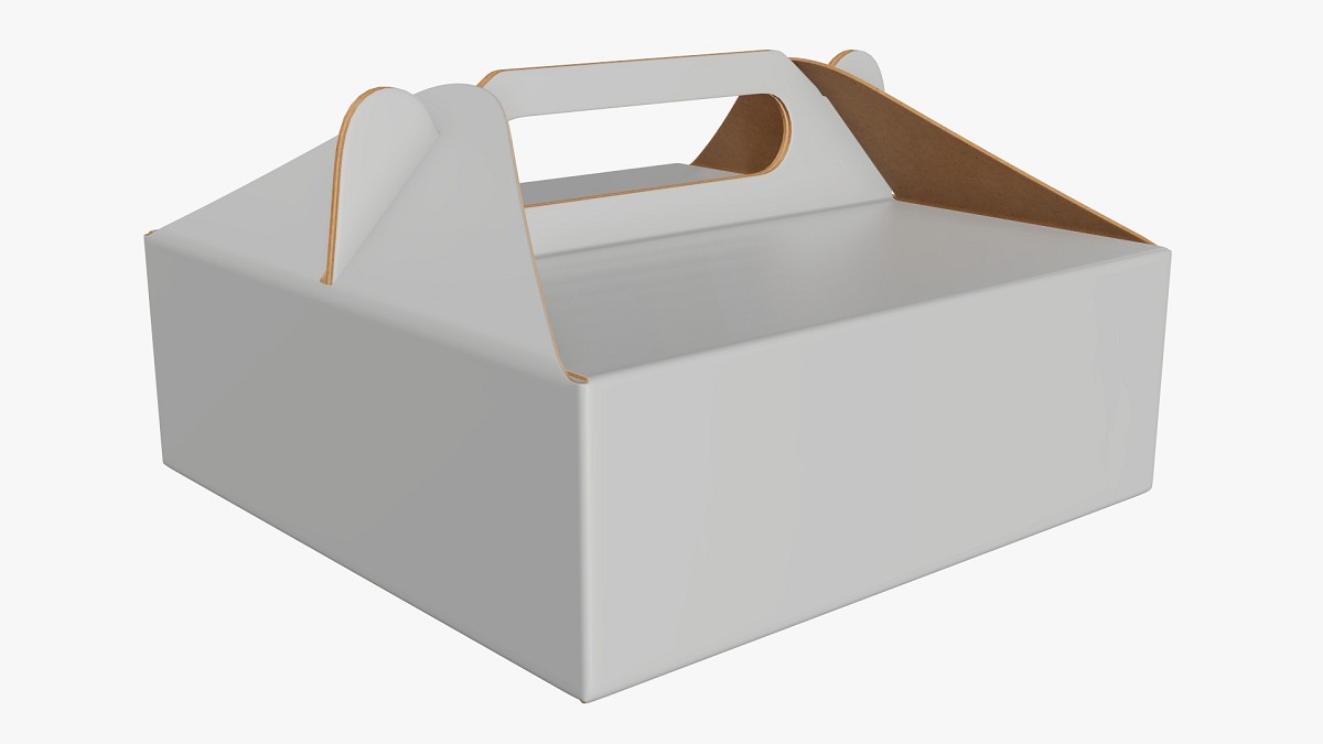 Gable box cardboard food packaging 03 white
