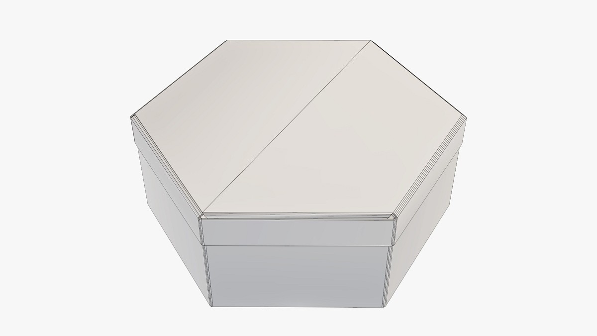 Hexagonal paper box packaging closed 02 corrugated cardboard