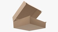 Empty fast food cardboard corrugated box open