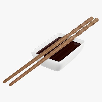 Soy sauce and chopsticks
