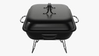 Portable charcoal steel grill bbq small with cap