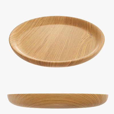 Wooden round tray plate