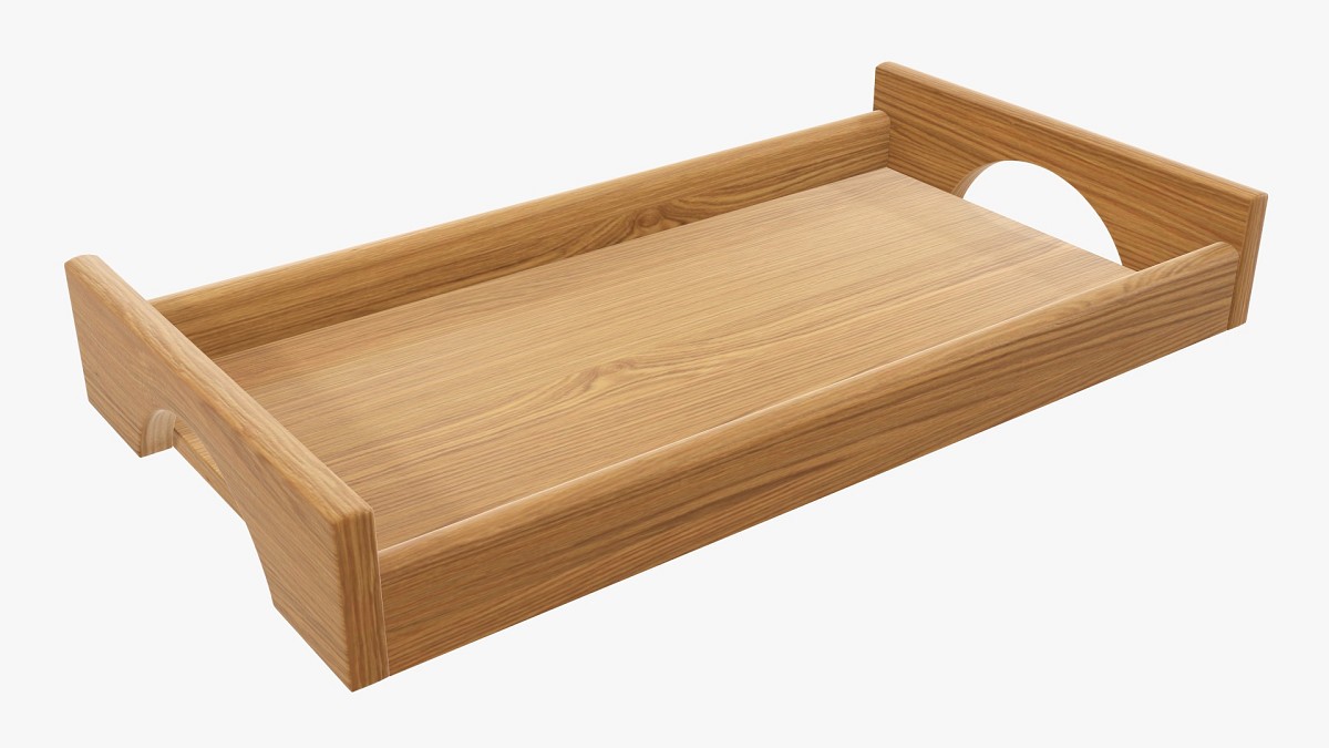 Wooden tray with handles tableware