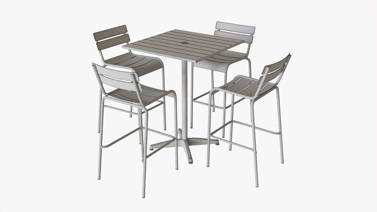 Bar Height Outdoor Table With Barstools