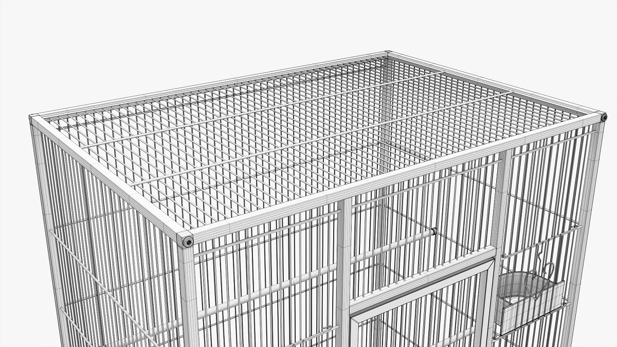 Bird Cage Large With Stand On Wheels