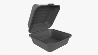 Compostable Take-Away Container Open Gray