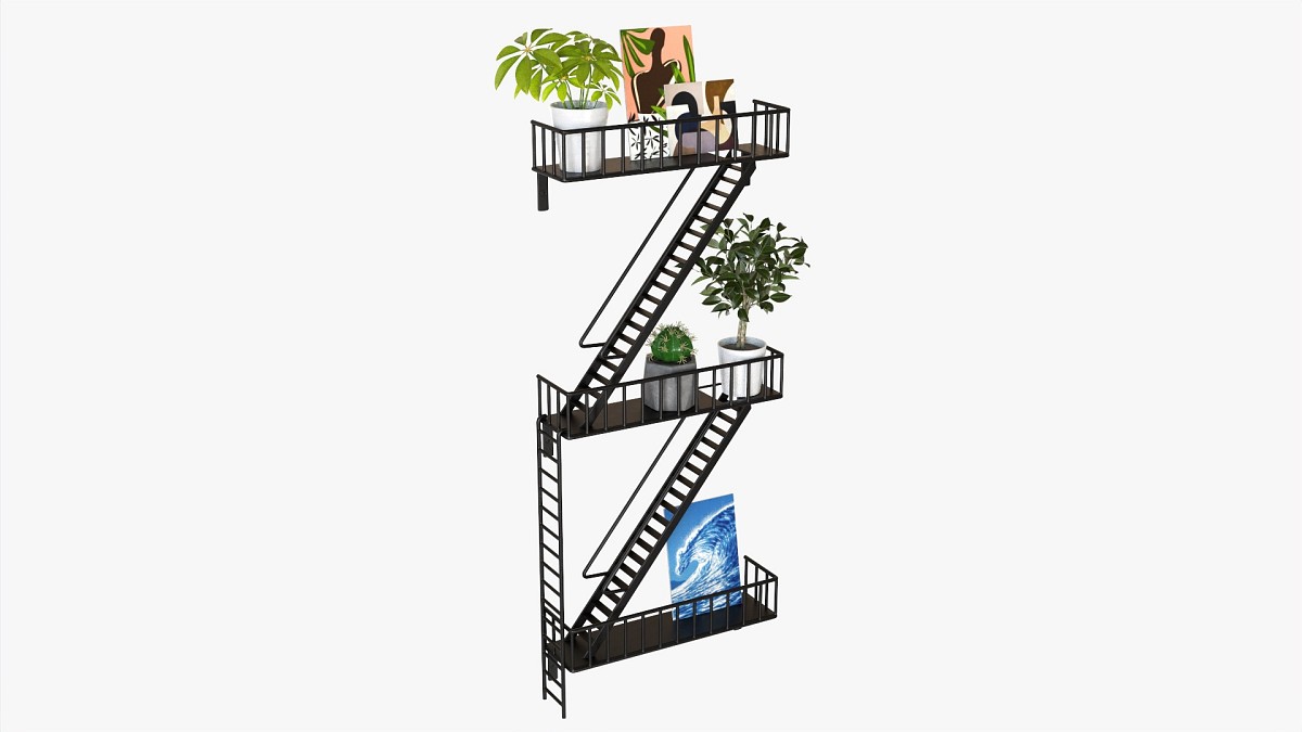 Decorative Wall Shelf With Plants 1