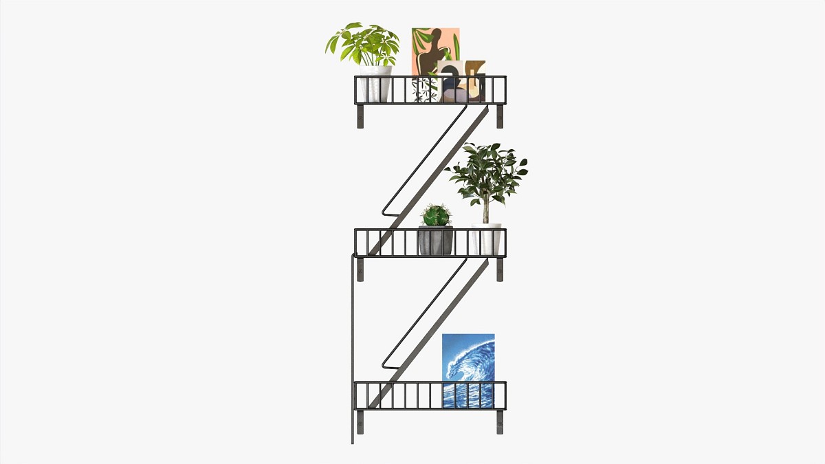 Decorative Wall Shelf With Plants 1