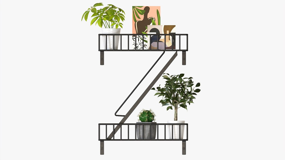 Decorative Wall Shelf With Plants 2