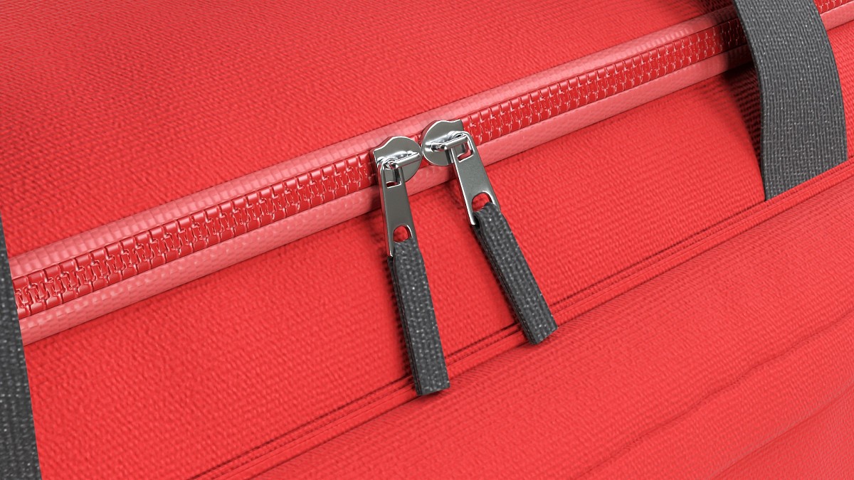 Duffel Travel Sport Bag Red Black