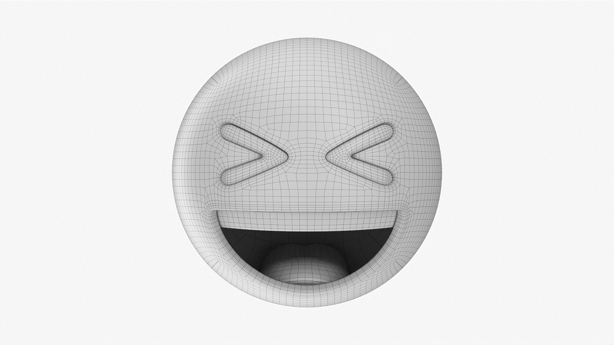 Emoji 018 White Smiling With Tightly Closed Eyes