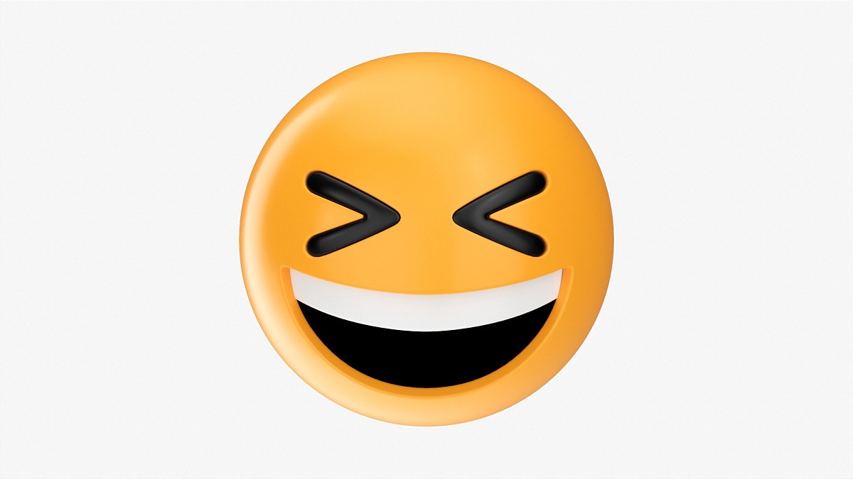 Emoji 019 White Smiling With Tightly Closed Eyes