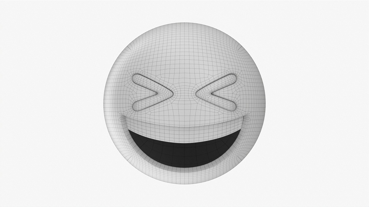 Emoji 019 White Smiling With Tightly Closed Eyes